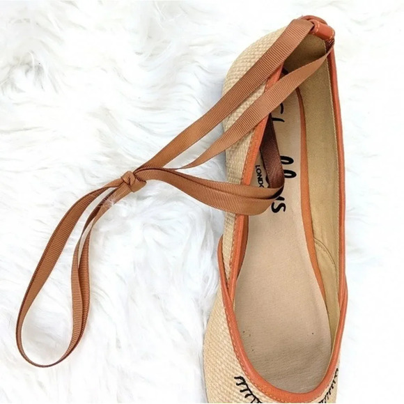 Shellys London | Woven Face Ankle Lace Ballet Flat - Picture 3 of 6